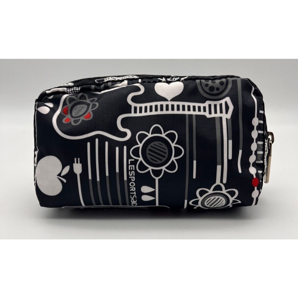 Le Sportsac Amped Daphine Tech Cosmetic Case Black White Music Instruments Nylon